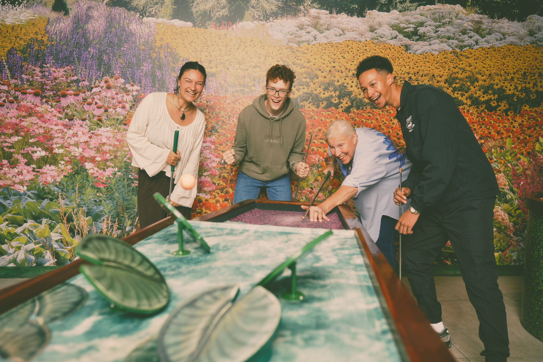 Hole 08 — The Lily Pads — Carol, Charlie, Jorien and Tyler